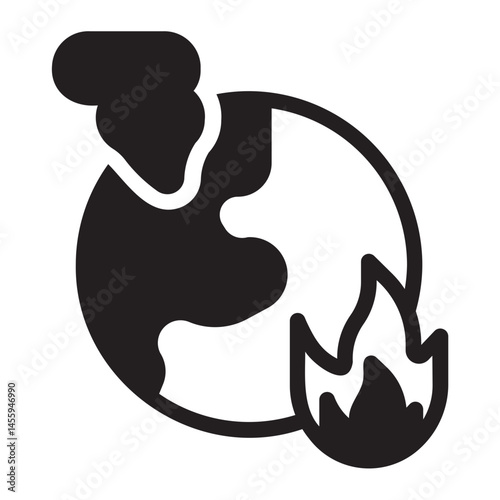 global warming glyph icon
