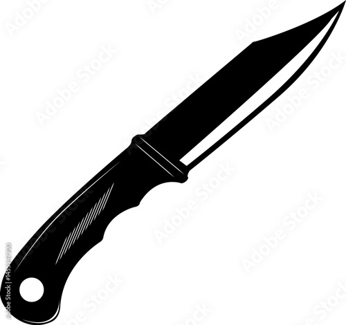 Knife silhouette. Military knife, tactical knife, hunting knife - vector illustration