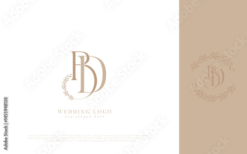 BD Abstract Letters Wedding Monogram Logo