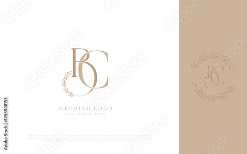 BC Abstract Letters Wedding Monogram Logo