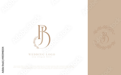 BJ Abstract Letters Wedding Monogram Logo
