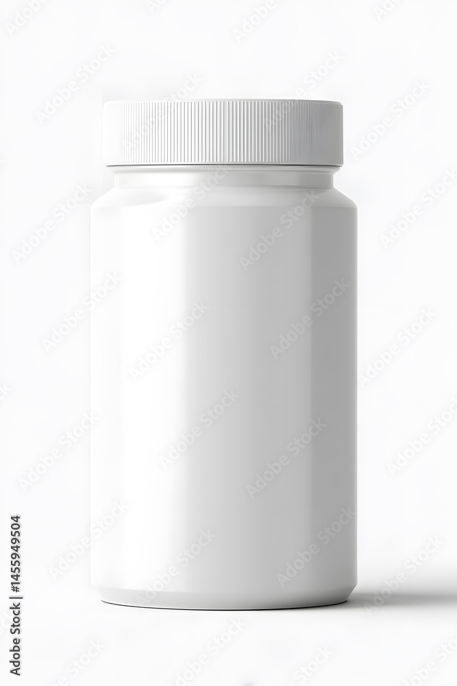 Whey protein and mass gain plastic jar, bottle packaging mockup 3d glossy plastic design. Fitness nutrition canister design template