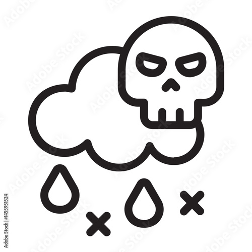 acid rain line icon