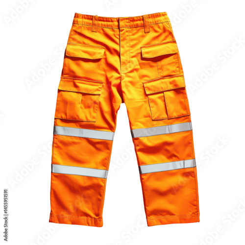 Reflective safety pants designed for high visibility in construction or outdoor work environments during daytime activities