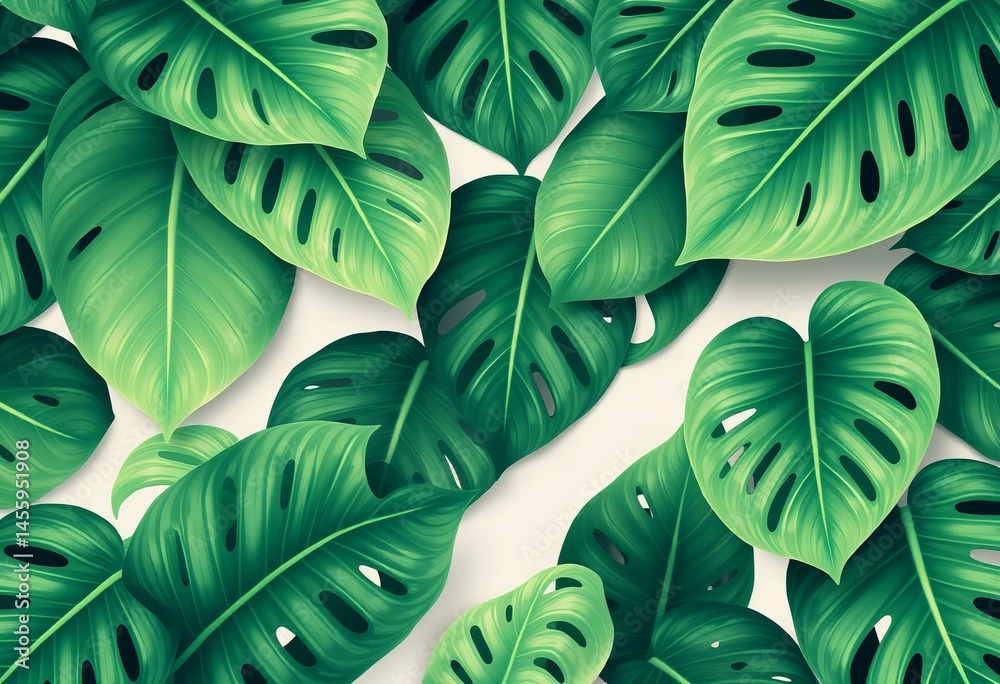 Obraz premium Featuring Monstera leaves pattern, high quality