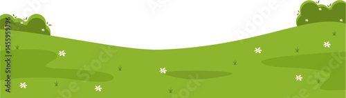 Green Grass Hill Landscape Illustration, Nature Background in Vector Style, Grass Hill Illustration, Hill Illustration