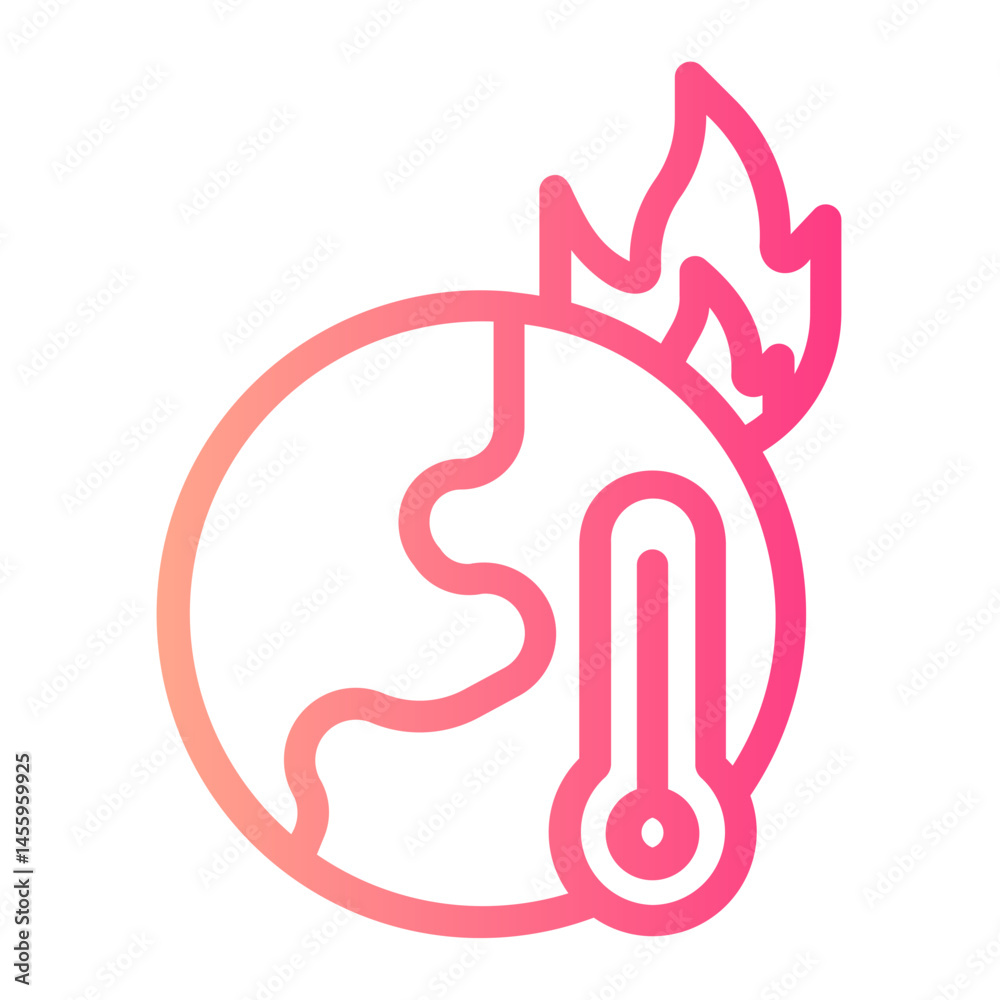 Fototapeta premium global warming gradient icon