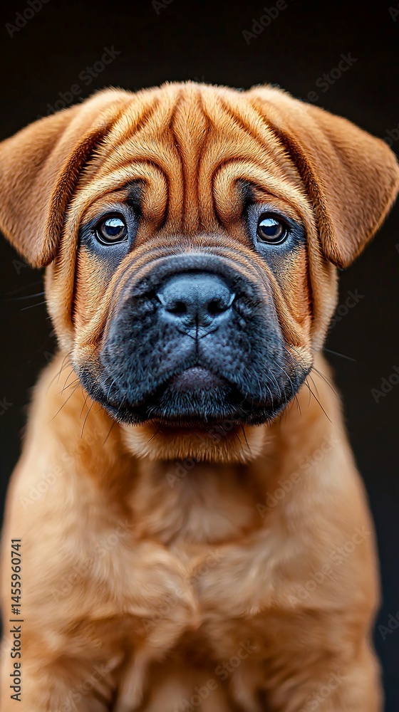 Adorable puppy with expressive eyes