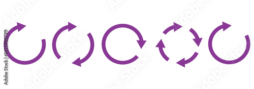 circle arrow icon set. circular arrow icon, refresh, reload, rotation.  recycle vector icon symbol. Repeat and reload icons set and arrow rotation