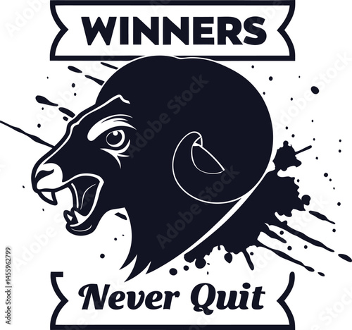 winner Never Quite typography Tshirt Design Print  Ready epos cut file 
