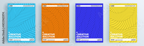 Modern abstract covers set, minimal covers design. Colorful geometric background, vector illustration.
