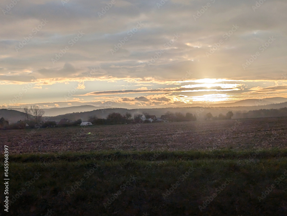 Obraz premium sunset in the czech country