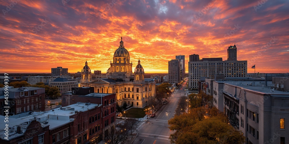 Fototapeta premium City Skyline at Sunrise