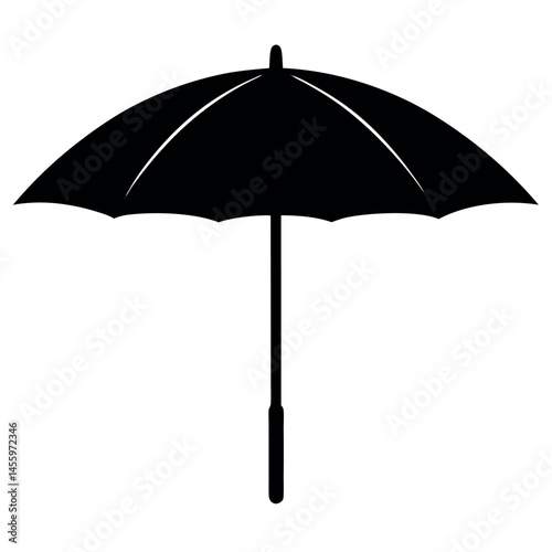   Beach umbrella silhouette vector illustration.
