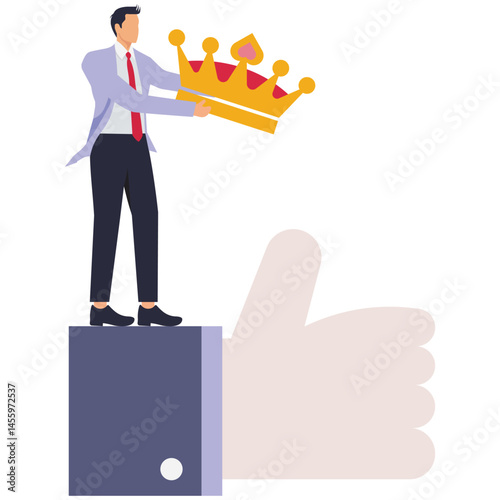 Best Employee, Best or Highest Rated, Compliments and Endorsements, Thumbs Up and Crowns for Isometric Cape Wear Merchants