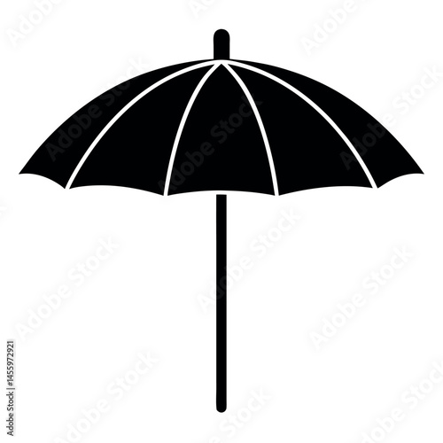   Beach umbrella silhouette vector illustration.
