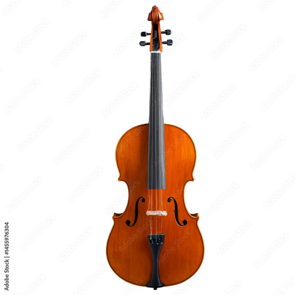 Fototapeta premium Beautifully crafted wooden violin displayed against a neutral background