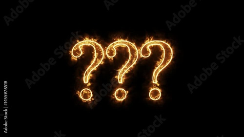 Burning Question Mark - Animated Fire Effect 4K 
3 question marks burning animation