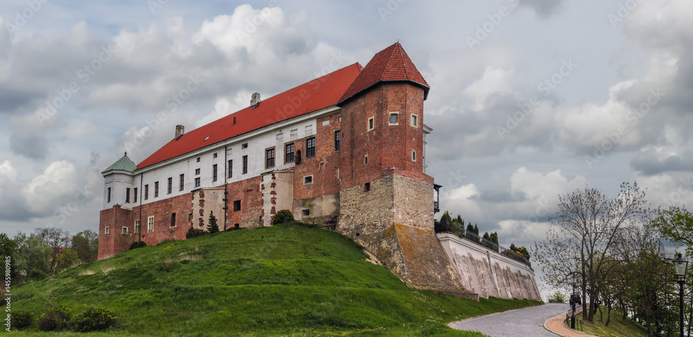 Panoramic view of Sandomierz Royal Castle (Polish: Zamek Królewski w Sandomierzu)
