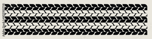 Seamless mid century modern geometric leaves pattern in black and white. Graphical illustration for a unique wall decor, textiles and interior design.	
