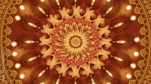 Stunningly intricate floral navaratri background design with vibrant patterns and flowers