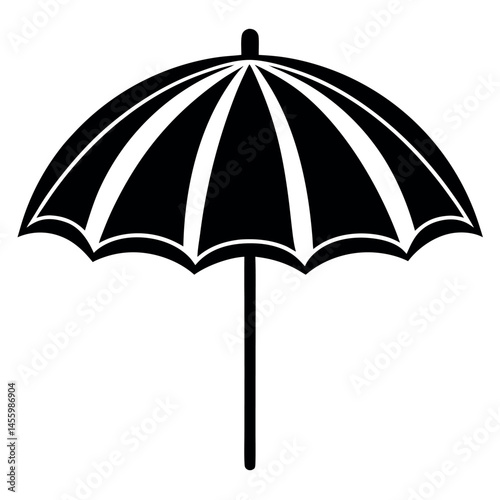   Beach umbrella silhouette vector illustration.

