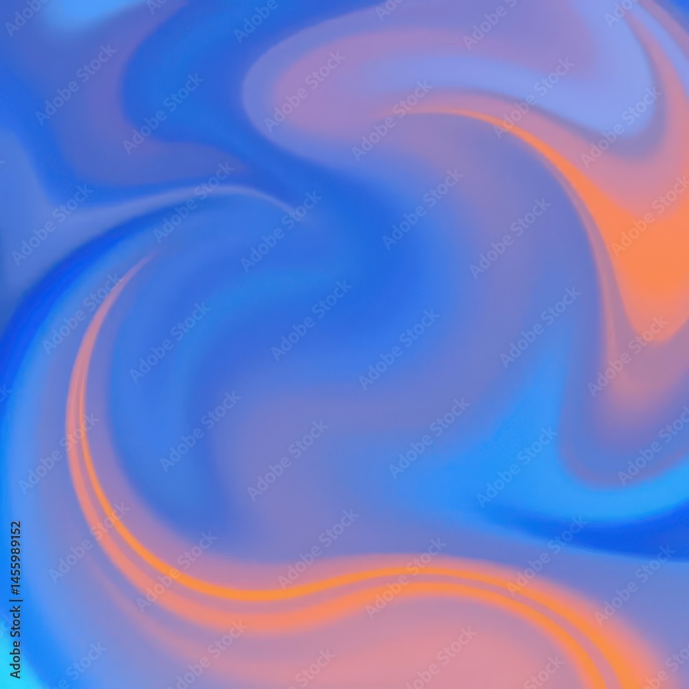 Fototapeta premium Abstract swirling blue and orange gradient, vibrant color interplay, sky, lines, abstract