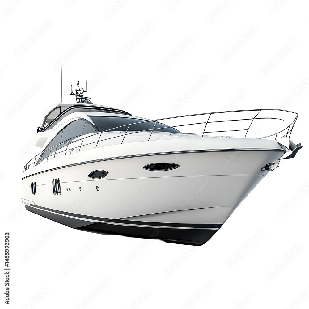 Luxurious yacht anchored in a serene harbor showcasing elegance and modern design at sunset
