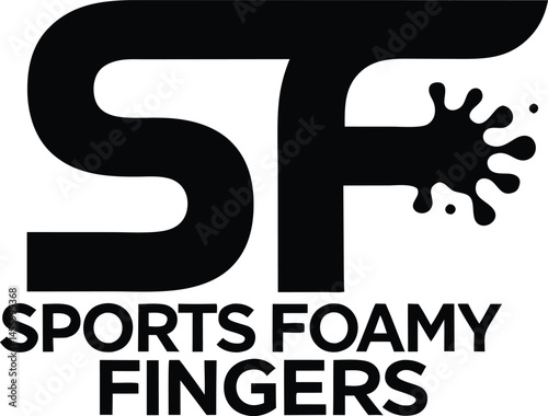 Bold black text, White background, Typography, Minimalist design, Sports-themed, Foam fingers, Graphic design, Stark contrast, Sans-serif font, Playful concept, Stadium merchandise, Fan accessories, C