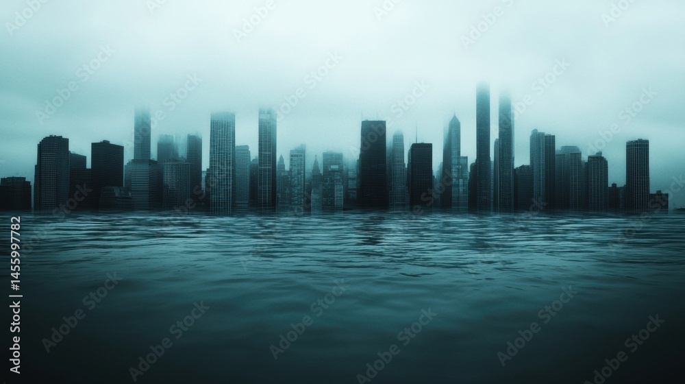 Fototapeta premium Cityscape in the Rain