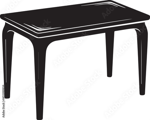 Table Silhouette Vector – Simple Black Furniture Illustration