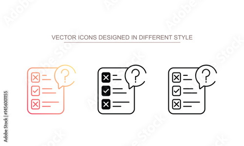 Quiz icon design with white background stock illustration
