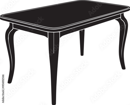 Table Silhouette Vector – Simple Black Furniture Illustration