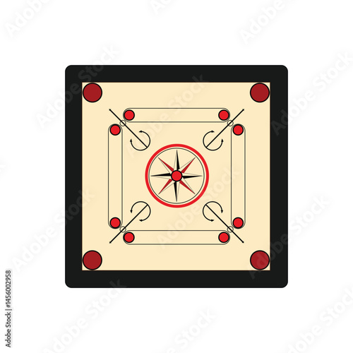 carrom board Illustration vector based drawing on white background