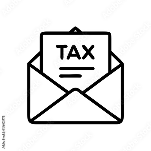 tax email notification on transparent background for web and graphic design