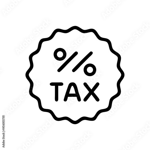 tax label with percent on transparent background for web and graphic design