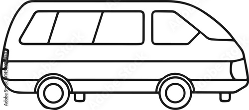 airport shuttle outline vector illustration line art coloring book page