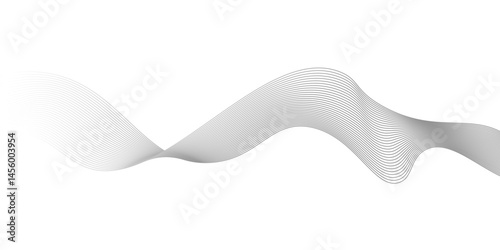 Abstract black wave banner template.science concept. Asset for banner, overlay, collage, Abstract black wave lines on white background,black wave for design brochure, website, flyer.
