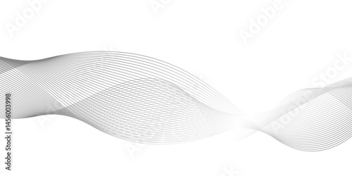 Abstract black wave banner template.science concept. Asset for banner, overlay, collage, Abstract black wave lines on white background,black wave for design brochure, website, flyer.
