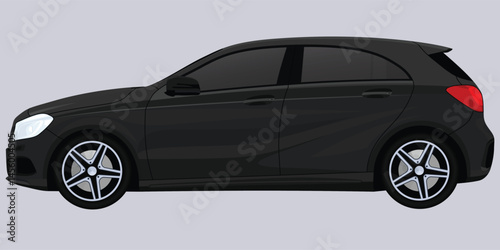 Realistic Car, Pickup and Vehicle Vector Illustration