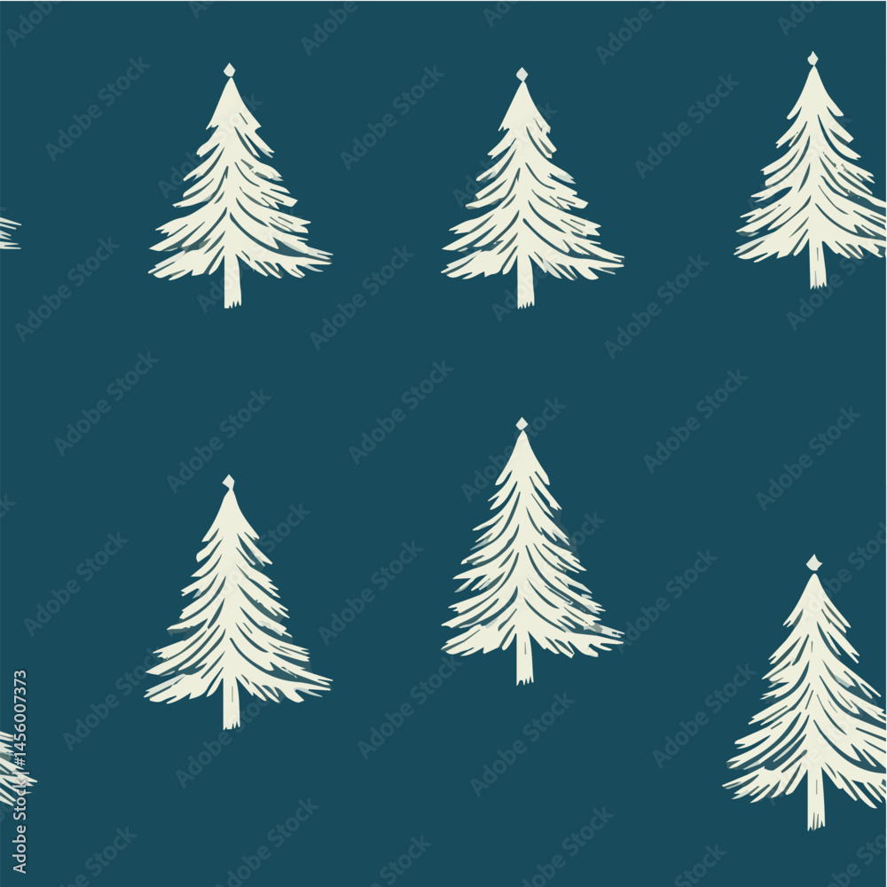 Obraz premium Vector of Christmas tree Seamless Patterns