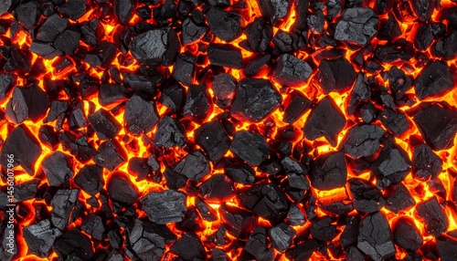 Glowing Embers Hot Coal Fire Burning Brightly Background Texture