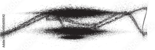 Sprayed black spiral line .Graffiti art design . Noise dispersion grungy wavy logo . Spray effect .Grunge . Distressed . Grange textured vector

