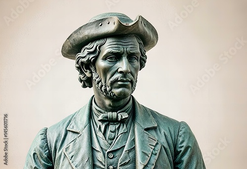 Colonial settler statue, high quality photo