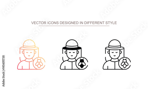 Beekeeping icon design with white background stock illustration