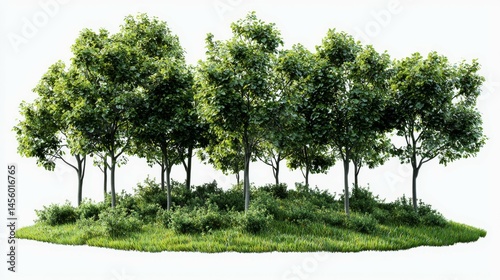 Sun-Drenched Meadow Lush Green Field, Forest Trees and Summer Sunlight - Nature Background