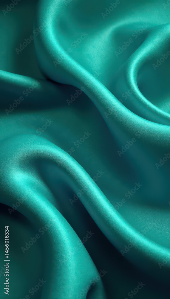 Obraz premium Abstract luxury flowing silk waves, rich deep teal tones , beauty, velvet, flowing