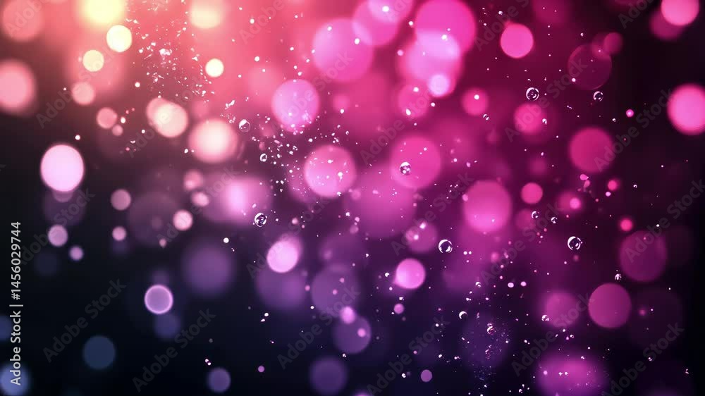 pink bokeh floating lights with glowing particles and blur