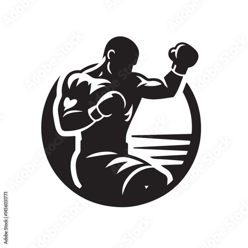 Silhouette Designs of Fierce Boxers