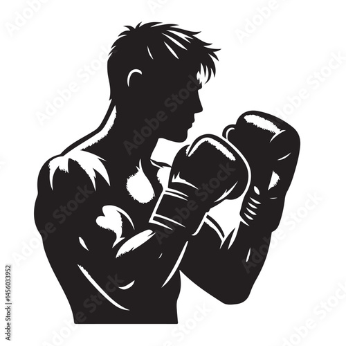 Silhouette Designs of Fierce Boxers